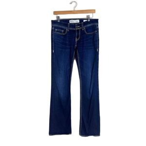 BKE Denim Stella Jeans Womens 28L Dark Wash Blue Bootcut Stretch Contrast Stitch